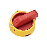 CAPUS Panel Rotary handle w.def. door inter-lock. yellow-red