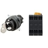 Selector A22NK Ã˜22, Key type S, 3 position, bezel plastic, MANUAL, REL A2255174A