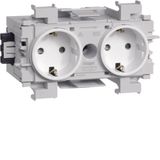 Socket-outlet 2-gang Wago f-mount twhite