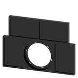 Label holder, flat, black, for 4 labeling plates 17.5x27 mm, for gluing