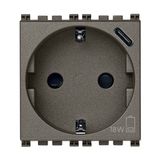 2P+E 16A DE SICURY outlet +USBC 15 Metal