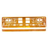 License plate frame metallic orange