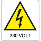 Danger sign - 330x350 mm - 230 Volt