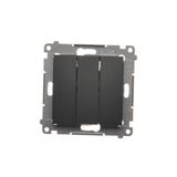Triple switch with backlight, (module), 10AX, quick connection, black matt