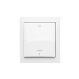 Splash-proof double pole switch with indicator light, 10AX, white
