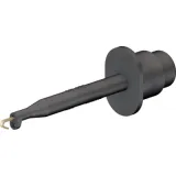 Miniature clamp test probe, black, max. 2 mm, L 55.5 mm, socket 2 mm, 24.0139-21