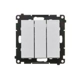 Triple switch with backlight, 10AX, matt aluminum