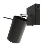 RING BLACK WALL LAMP WITH SWITCH GU10 1X40W IP20