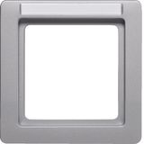 Frame 1gang with labelling field Q.1 alu velvety, lacquered