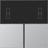 Push button KNX Cover kit, complete, alum.