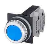 Push-button with guard, blue, N.O.+N.C.