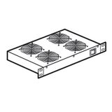 Ventilation shelf 19 inches 1U for enclosures with 2 fans depth 150mm