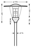 Post-top luminaires 987 CLO (normal) Reflector Black ET 23W 1500lm asymmetric wide (AB) IP23 IK04 3 SDCM