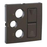 COV PLATE F/R-TV-SAT-2XRJ45 MULT SOCKET GRAY