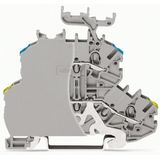 Double-deck terminal block Ground conductor/through terminal block wit