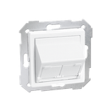 Single or double angled Keystone IT/telephone socket cover, white