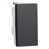 Push button switch, New Unica, + NO push-button, 10A, 1 module, anthracite