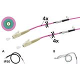 OpDAT VIK Universal cable 4xOM4, LC-LC, 40 m, one-sided pulling aid IP