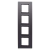 LUX INTERNATIONAL PLATE - IN TECHNOPOLYMER - 2+2+2+2 MODULES VERTICAL - SLATE ABSOLUTE - INNER FRAME MATT SLATE - CHORUSMART