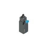 Position switch with roller piston plunger and reset device