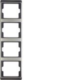 Frame 4gang vertical Arsys stainless steel