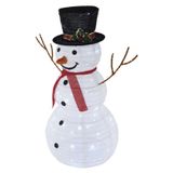 Folding LED snowman, 90 cm, outdoor and indoor, cool white
