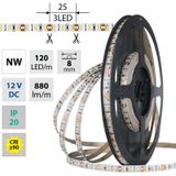 LED strip SMD2835 NW, 120LED/m, 9.6W/m, DC 12V, 880lm/m, CRI90, IP20, 8mm, 50m