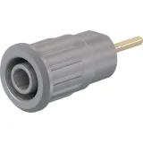 4 mm socket, round plug connection, mounting Ø 12.2 mm, CAT III, gray, 23.3130-28