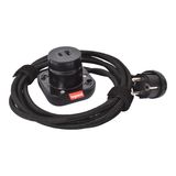 Electr On 1 gang USB A+C  black with cord 2,5M French/Schuko