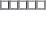 Frame 5gang horizontal, labelling field, Q.3, alu velvety