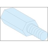 4 HEXAGONAL SPACERS M6 H25