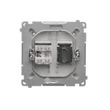 Momentary single switches with key - two positions ''0-1'', matt aluminum, 5A