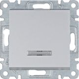 SA switch with indicator light - silver Ss/Vis