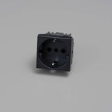 ITALIAN SOCKET MODULE / TYPE F + L / 45 MM / GRAPHITE
