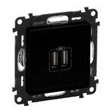 2 USB CHARGER A+A 3A 15W MAT BLACK VALENA LIFE
