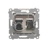 Single-pole switch + two-pole switch - 2 push buttons, 16AX, black matt
