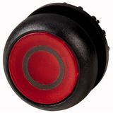 M22S-DL-R-X0 Illuminated pushbutton actuator, RMQ-Titan, Flush, momentary, red, inscribed, Bezel: black