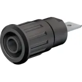 4 mm socket, flat plug connection, mounting Ø 12.2 mm, CAT III, CAT IV, black, 49.7073-21