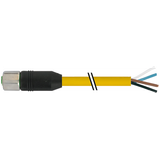 M12 Xtreme female 0° with cable PUR 3x0.75+1x2x0.5 bk 7.5m