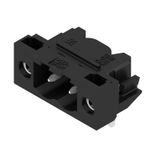PCB plug-in connector, male header, Solder flange, THT/THR solder connection, 5.08 mm, Number of poles: 2, 90°, Solder pin length (l): 3.2 mm, tinned, black, Box