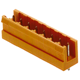 PCB plug-in connector, male header, open side, THT solder connection, 5.08 mm, Number of poles: 10, 180°, Solder pin length (l): 4.5 mm, tinned, orange, Box