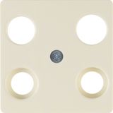 Central plate for aerial soc. 4hole (Hirschmann), com-tech, white glos
