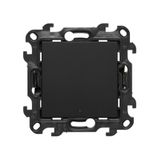 Single switch with backlight LED, (module), Simon 24, IP20/IP44, 10AX, black matt