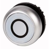 M22-DL-W-X0 Illuminated pushbutton actuator, RMQ-Titan, Flush, momentary, White, inscribed 0, Bezel: titanium