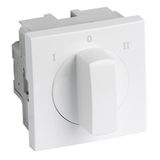 ROTARY TWO-WAY SWITCH - 2 MODULES - WHITE