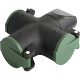 DIY Rewirable 3-Way rubber Power Socket Adapter, 16A 250V, 3680W, with Child Safety Shutters & Hook