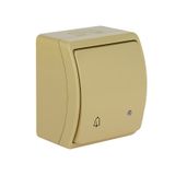 VW-5L Koala Single Push Button with illumination surface mounted IP44 beige VW 155-54