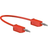 Measuring lead with (2 mm plug, spring-loaded, straight) to (2 mm plug, spring-loaded, straight), 600 mm, red, PVC, 0.5 mm², CAT O, 28.0115-06022