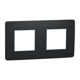 Cover frame, New Unica, 2 gangs, 2 x 2 modules, anthracite