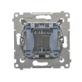 Intermediate switch with indicator light, LED not replaceable Color: blue, (module), 10AX, quick connection, white